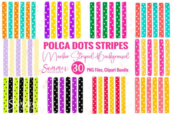 Polka Dot Marker Stripes PNG Bundle Graphic Illustrations By Summer Digital Design