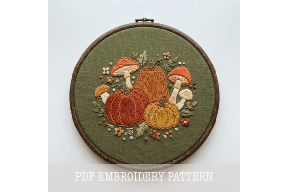 Pumpkin Patch Autumn Embroidery Pattern