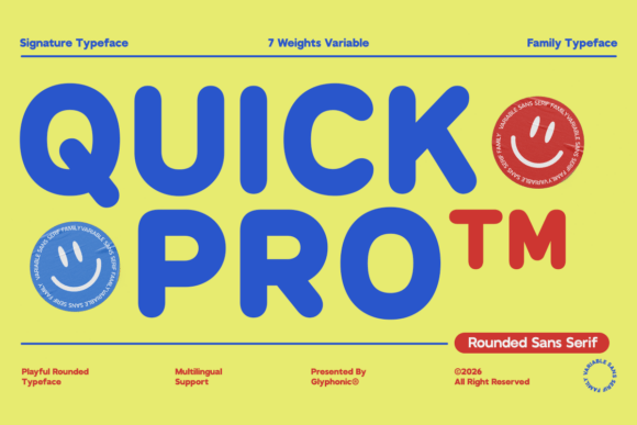 Quick Pro Sans Serif Font By Glyphonic