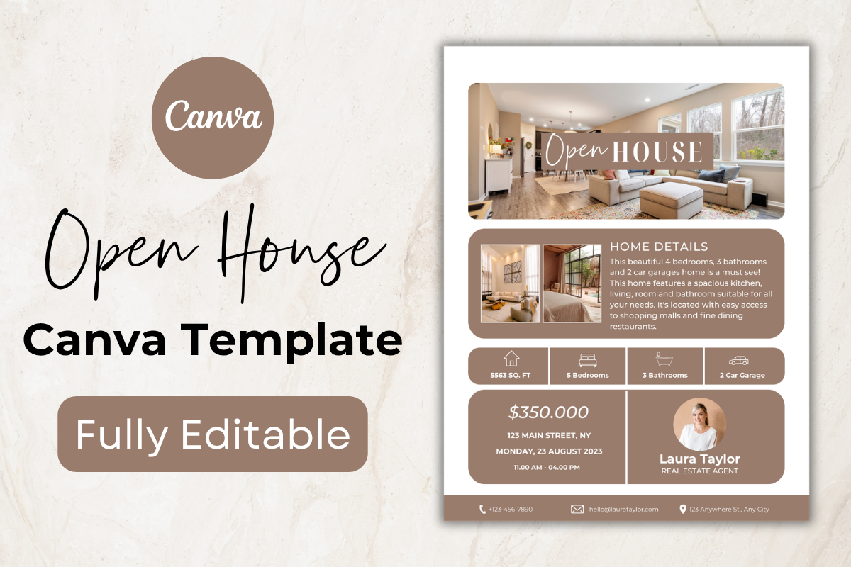 Realtor Open House Flyer Canva Template