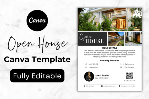 Realtor Open House Flyer with QR Code