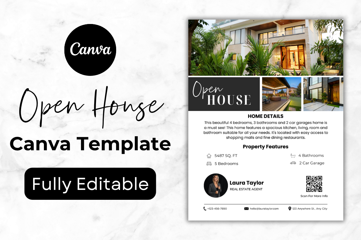 Realtor Open House Flyer with QR Code