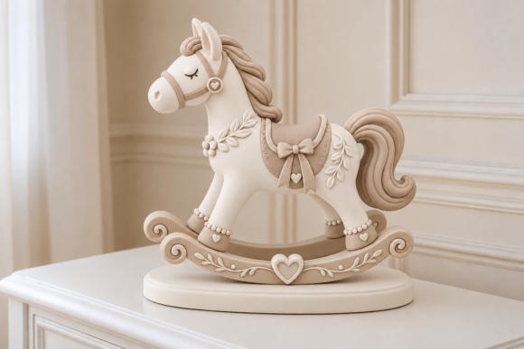 Elegant Rocking Horse STL 3D Print Model for Nursery & Home Decor - Image 2