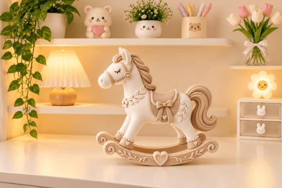 Elegant Rocking Horse STL 3D Print Model for Nursery & Home Decor - Image 4