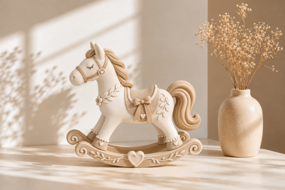 Elegant Rocking Horse STL 3D Print Model for Nursery & Home Decor - Image 5