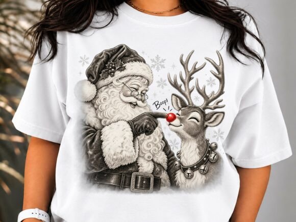 Santa Reindeer Christmas PNG Sublimation