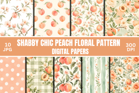 Shabby Chic Peach Floral Patterns