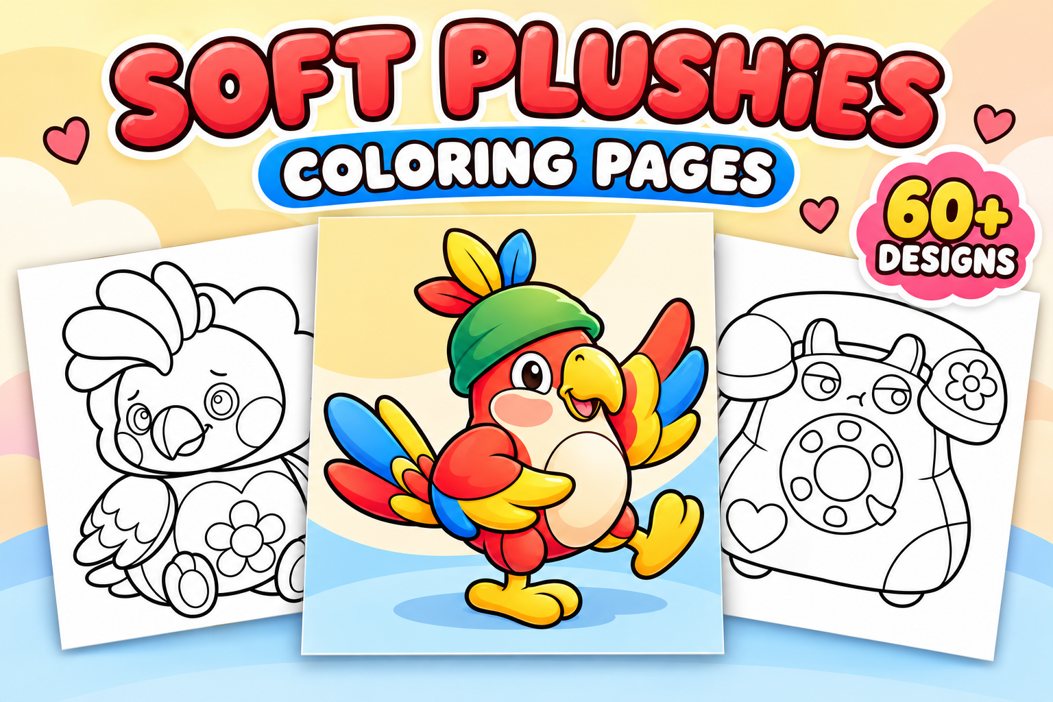 Soft Plushies Coloring Pages – Volume 4