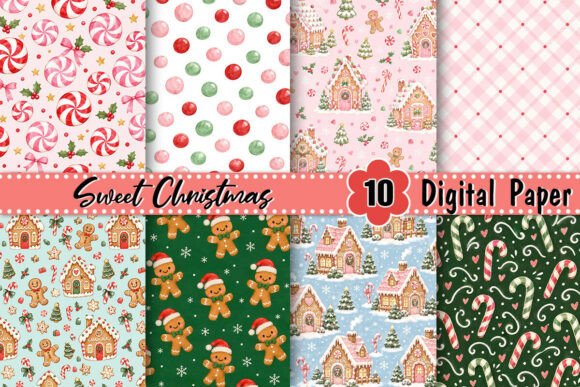 Sweet Christmas Holiday Digital Paper