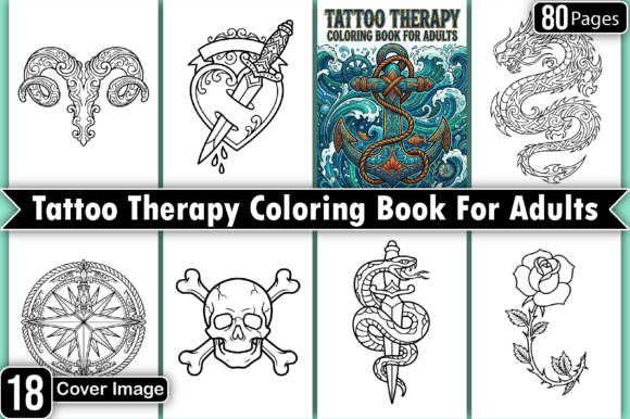 Tattoo Therapy Coloring Pages for Adults