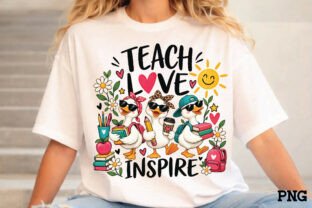 Teach Love Inspire Cute Duck Teacher Sub Graphic by Huge SVG Designs ...