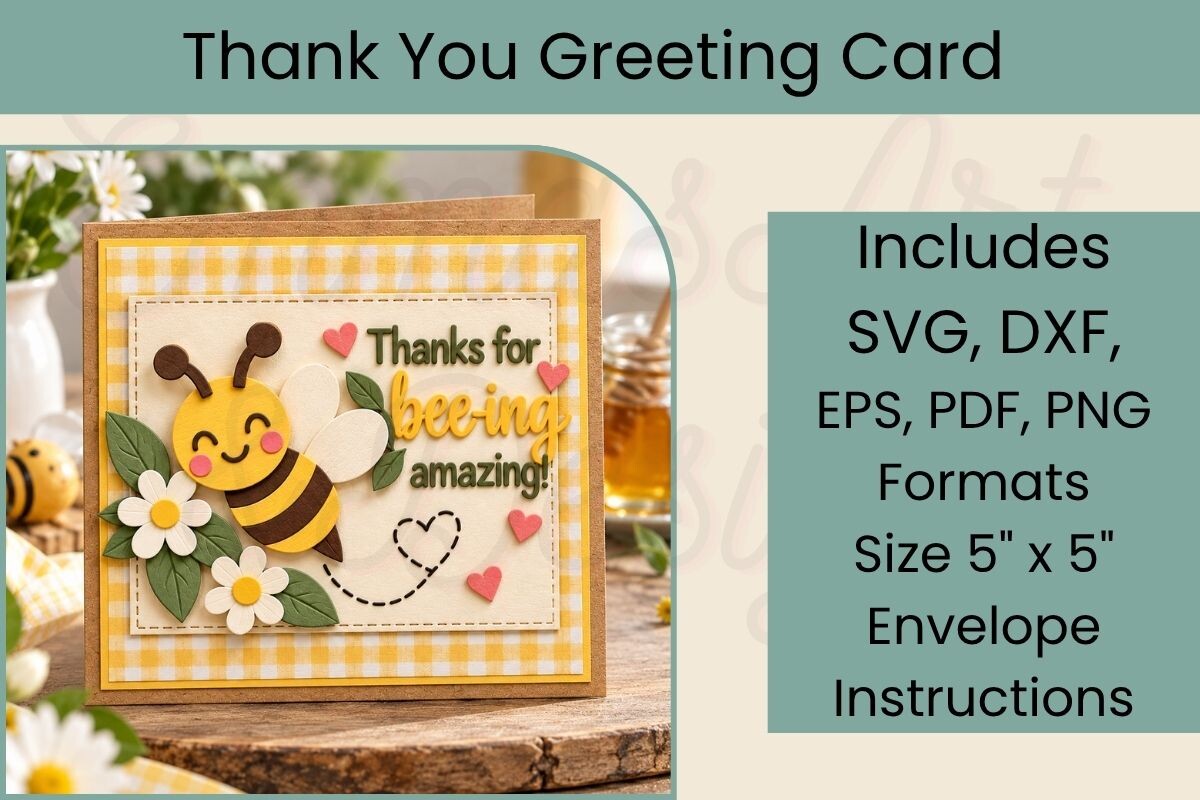 Thank You Bee SVG Card