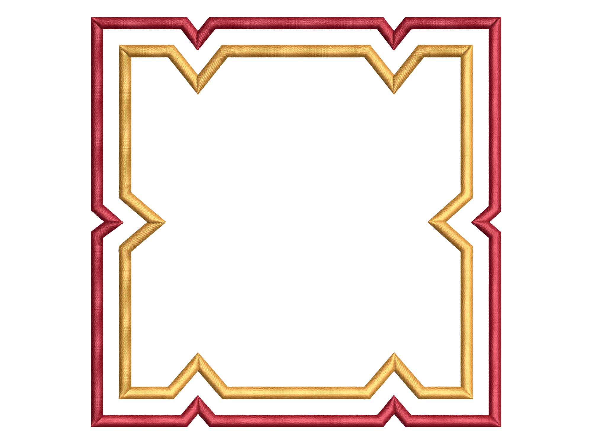 Two Tone Notched Square Napkin Embroider