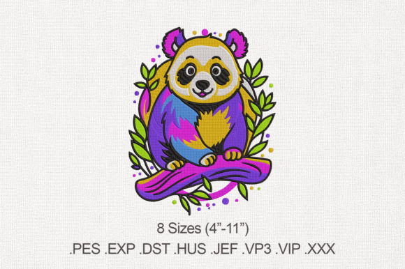 Vibrant Cute Panda on Branch