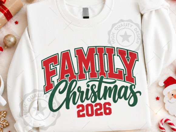 Vintage Family Christmas 2026 PNG