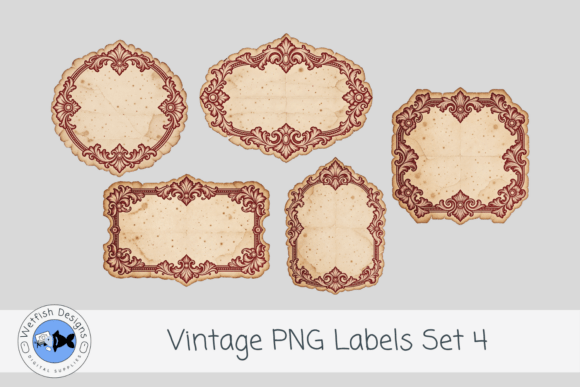 Vintage PNG Junk Journal Labels 4