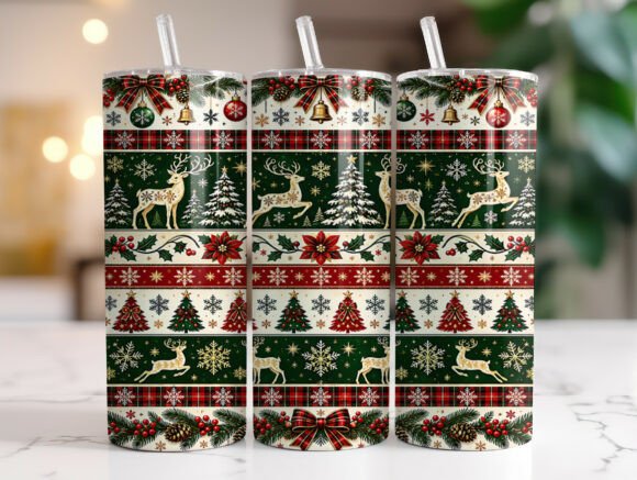 Vintage Reindeer Christmas 20oz Tumbler