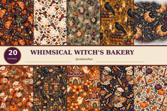 Whimsical Witch's Bakery Seamless Bundle