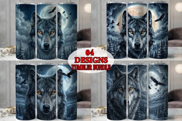 Wolf Moon Eagle Night Tumbler Bundle