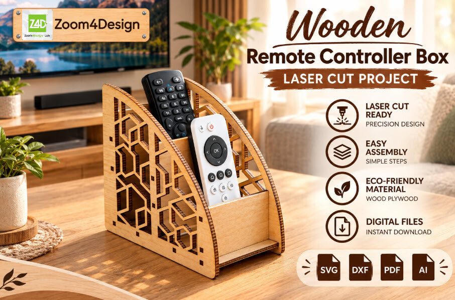 Wooden Remote Controller Box Laser DIY laser cut file