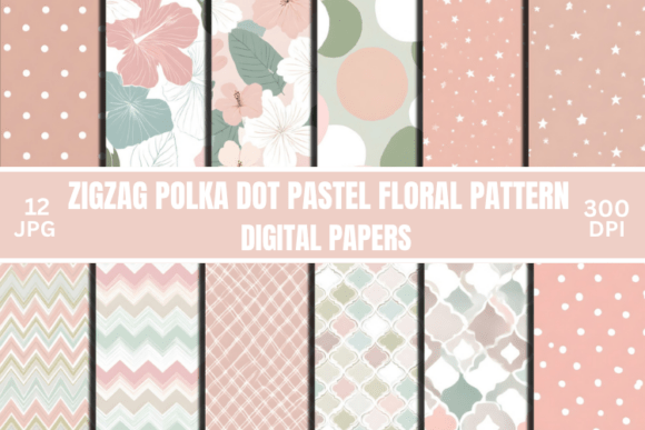 Zigzag Floral Pattern,Polka Dot Pattern