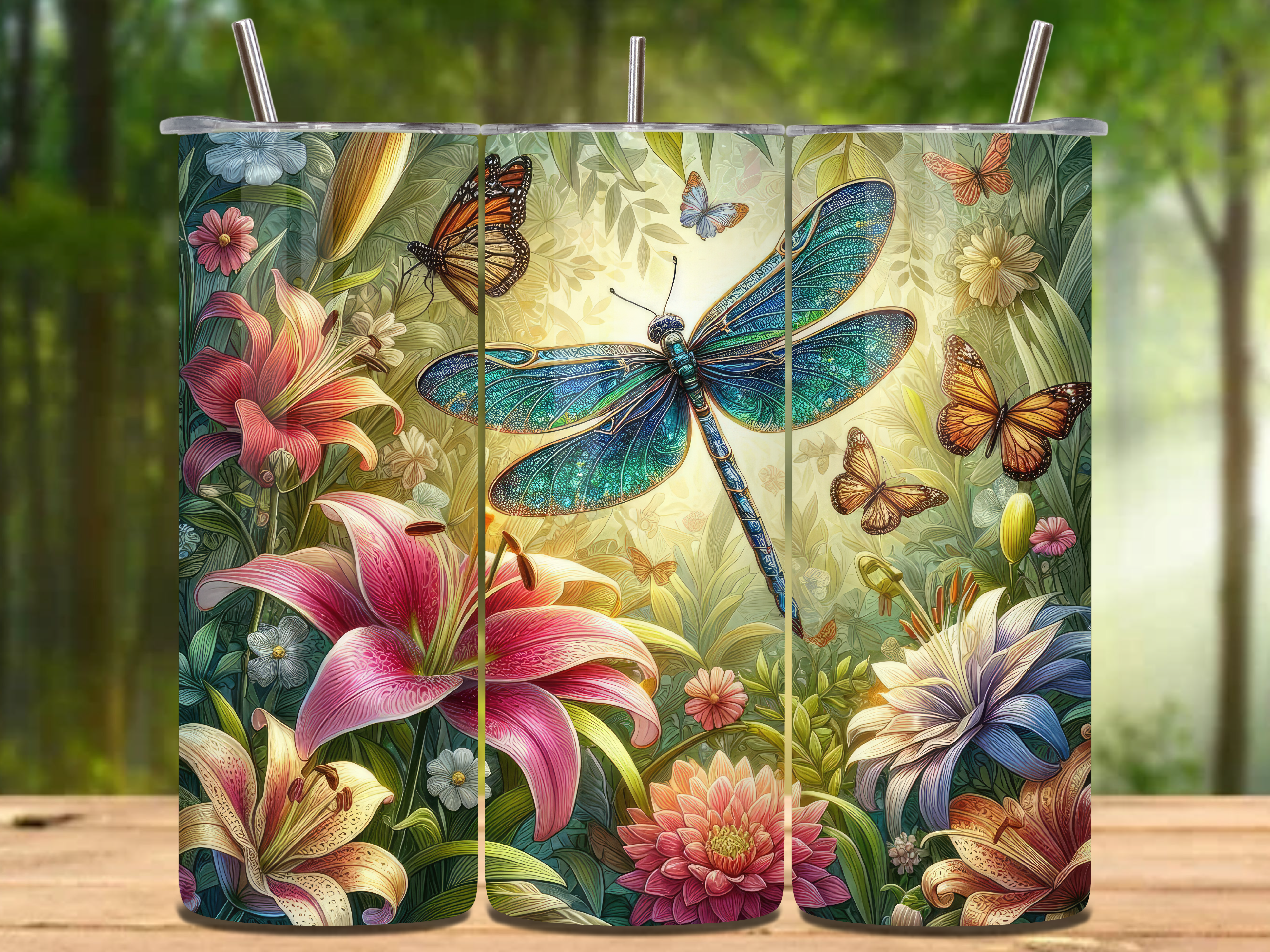 Magical Dragonfly 20oz Tumbler Wrap Png