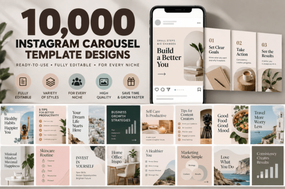 Instagram Carousel Canva Prompt Graphics