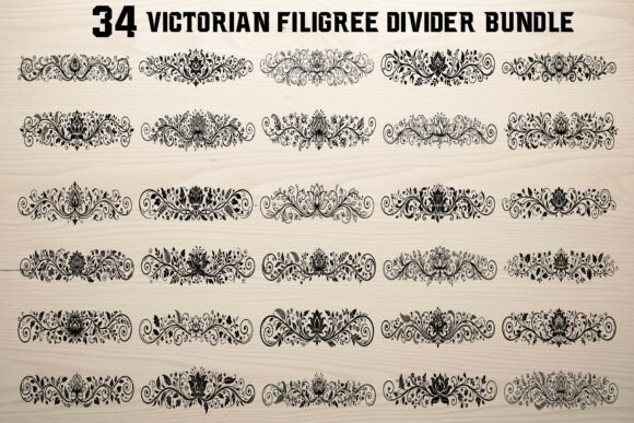 34 Victorian Filigree Divider Bundle