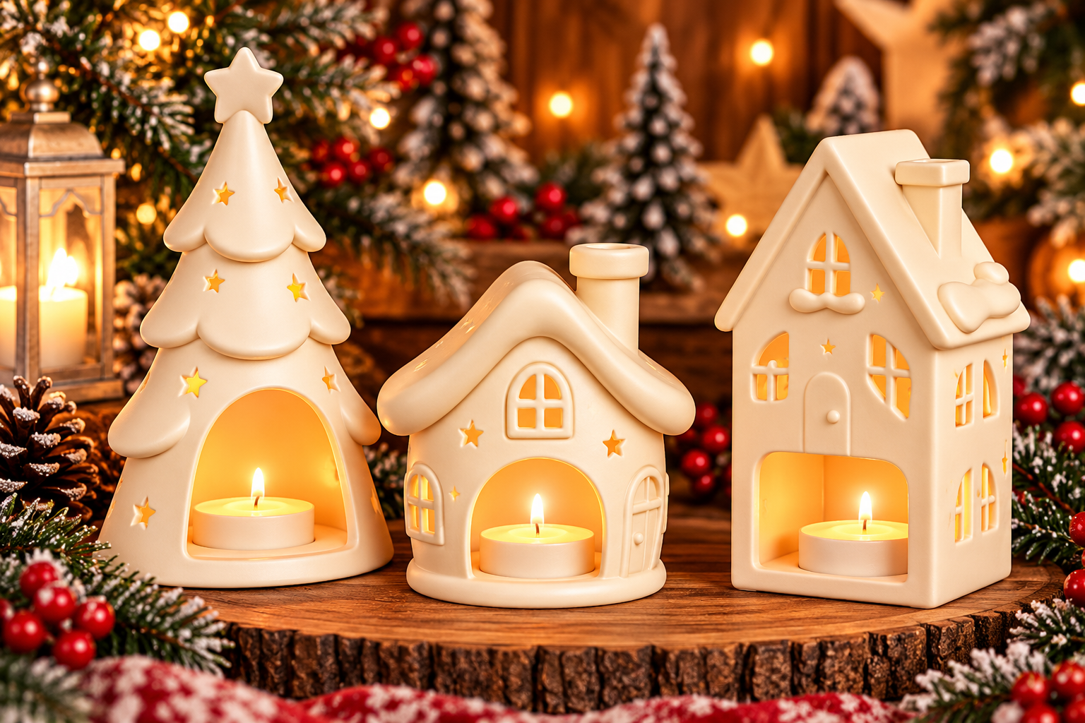 3D Printable Christmas Village House Trio STL File - Festive Holiday Decor - Image 2