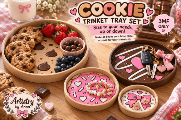 Cookie Trinket Tray Set - 4 Designs 3MF Files for FDM 3D Printing - Image 2