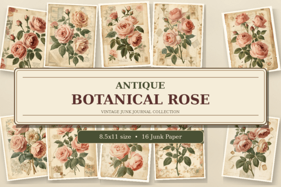 Antique Botanical Rose Junk Journal