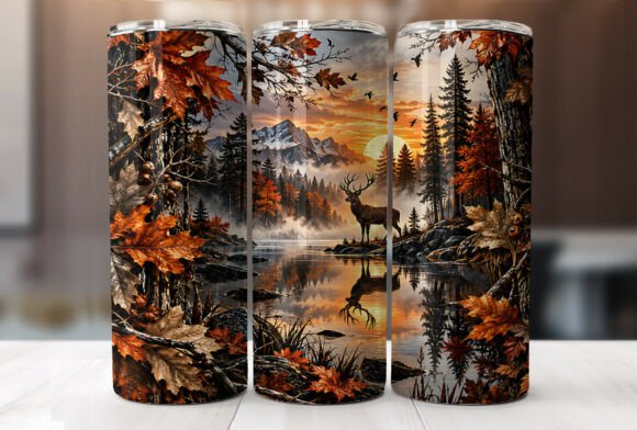 Autumn Deer Hunting 20 Oz Tumbler Wrap