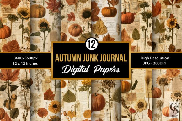 Autumn Junk Journal Digital Papers