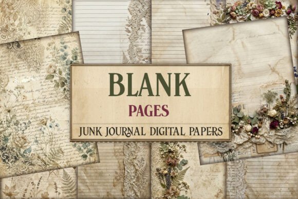 Blank Pages Junk Journal Pages