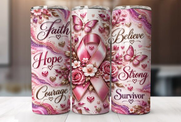 Breast Cancer Faith Hope Tumbler Wrap
