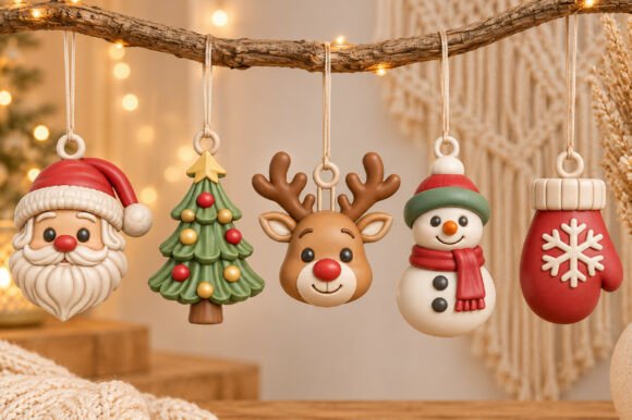 Christmas 3d Printable Ornament Stl Set 3d Printing