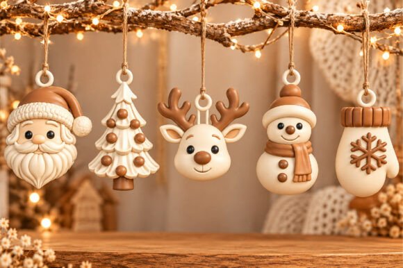 Christmas 3D Printable Ornament STL Set – Festive Holiday Tree Decor Files - Image 2
