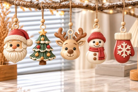 Christmas 3D Printable Ornament STL Set – Festive Holiday Tree Decor Files - Image 3