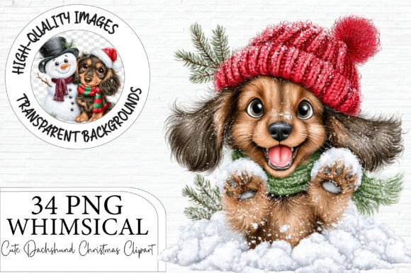 Christmas Dachshund Clipart