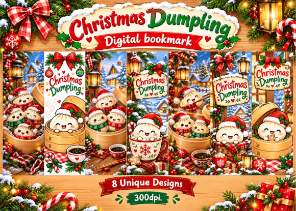 Christmas Dumpling Digital Bookmark