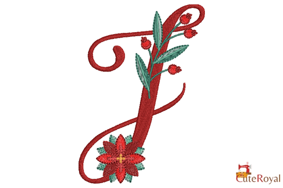Christmas Floral Alphabet – Letter J