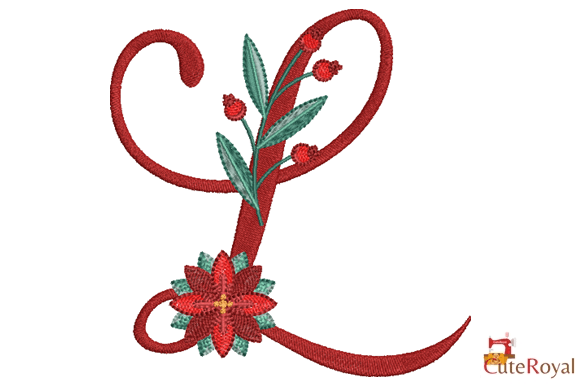 Christmas Floral Alphabet – Letter L