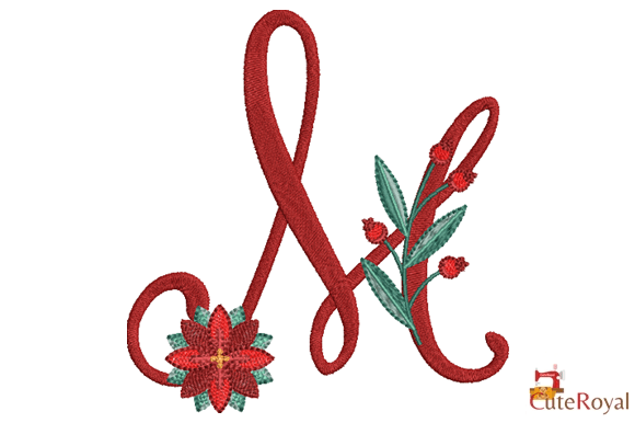 Christmas Floral Alphabet – Letter M