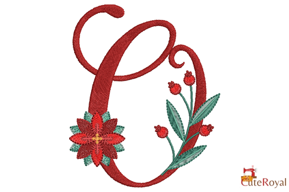 Christmas Floral Alphabet – Letter O