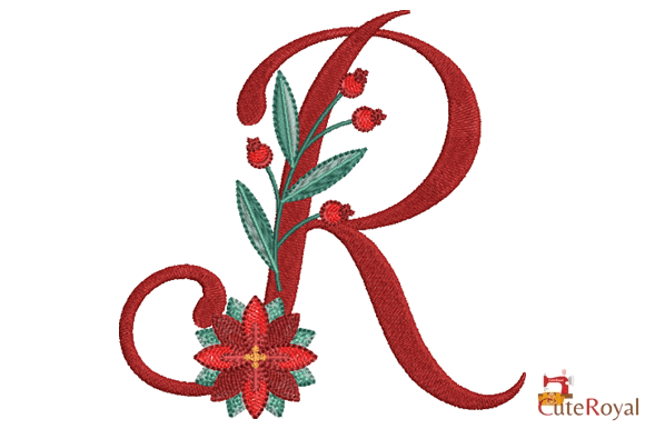 Christmas Floral Alphabet – Letter R