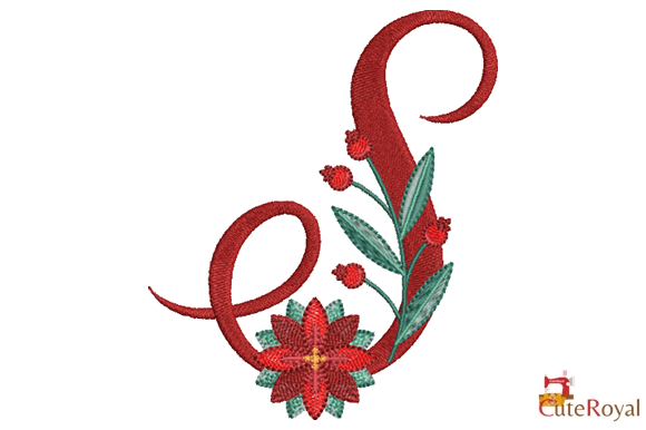 Christmas Floral Alphabet – Letter S