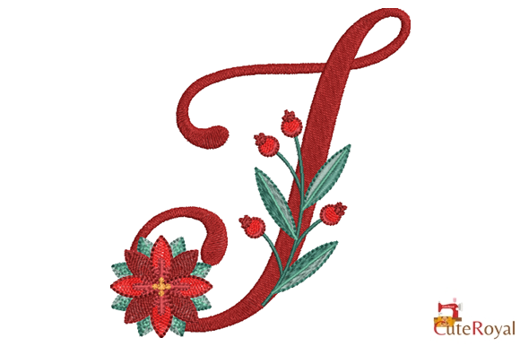 Christmas Floral Alphabet – Letter T