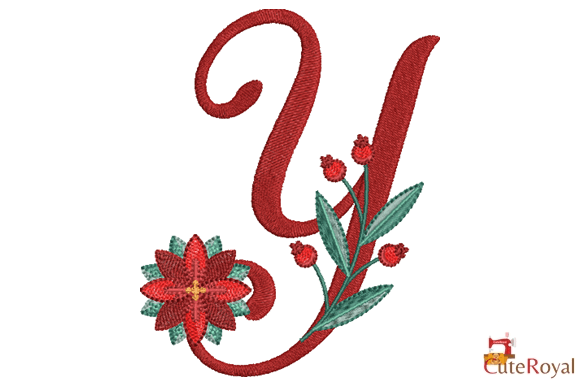 Christmas Floral Alphabet – Letter Y