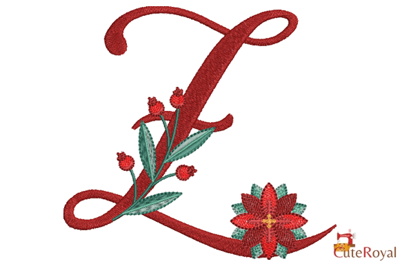 Christmas Floral Alphabet – Letter Z