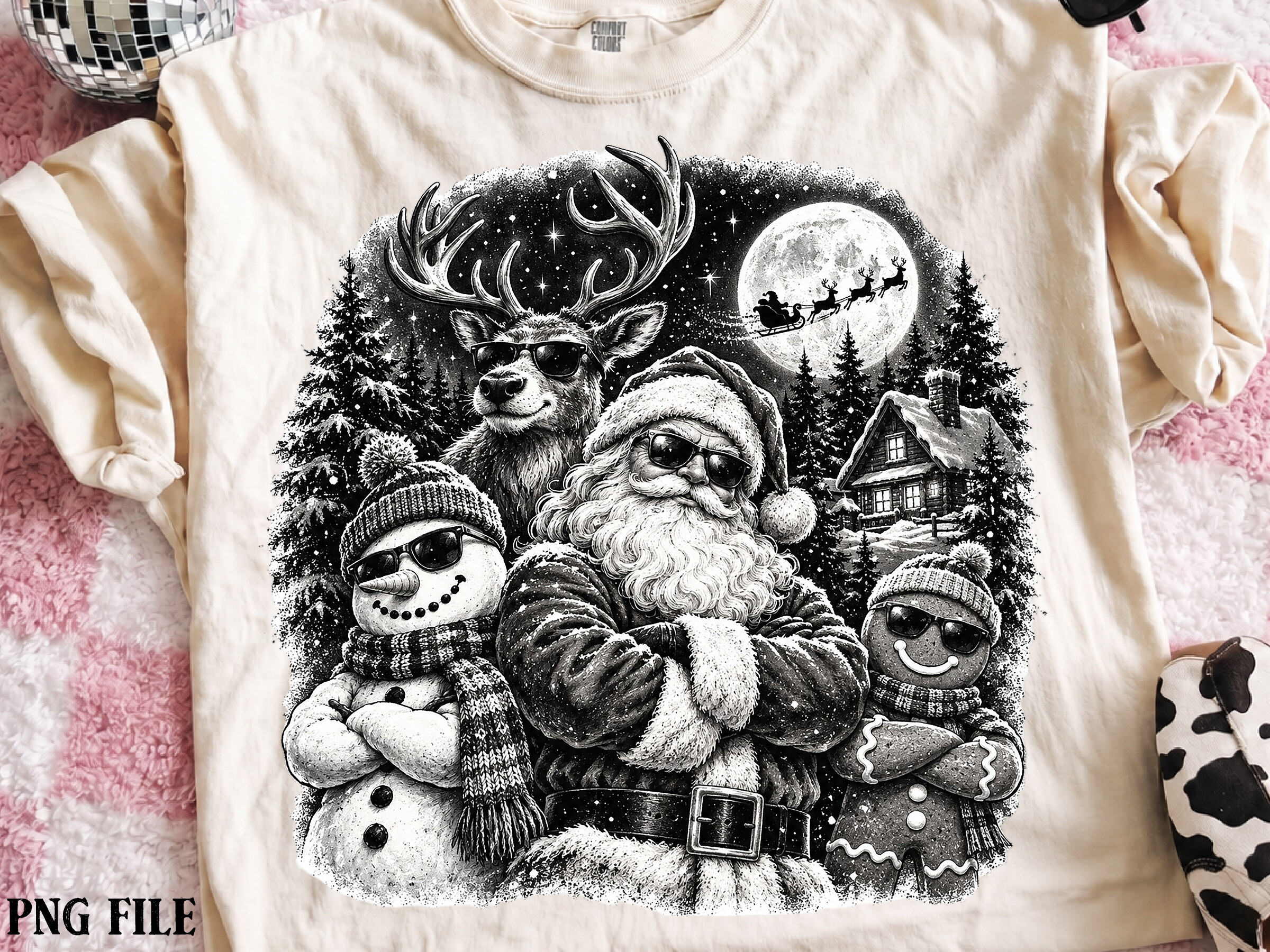 Christmas Friends Halftone PNG
